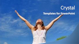  Presentation with freedom - Presentation enhanced with hands lifted - enjoy freedom background and a ocean colored foreground