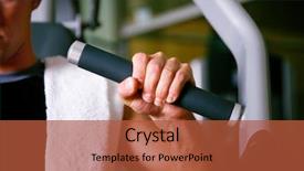  Presentation with lifting weights - Cool new presentation theme with hands lifted - man lifting weights backdrop and a  colored foreground