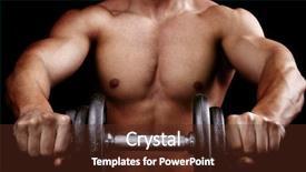  Presentation with powerful - Colorful PPT theme enhanced with hands lifted - powerful muscular man holding metal backdrop and a tawny brown colored foreground