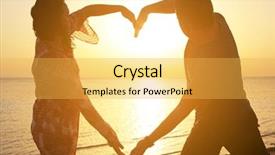  Presentation with shape heart - Slide deck having hands light - couple making romantic heart shape background and a yellow colored foreground