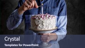  Presentation with lighting - Presentation enhanced with hands light - woman lighting candle on cake background and a ocean colored foreground