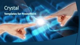  Presentation with high technology - Audience pleasing theme consisting of hands line planet earth backdrop and a ocean colored foreground