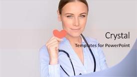  Presentation with heart medical - Slide set consisting of hands little red paper heart background and a  colored foreground