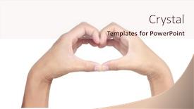  Presentation with love heart - Presentation design with hands-making-sign-heart-isolated background and a lemonade colored foreground