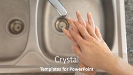  Presentation with epidemic - Slide set enhanced with hands-of-a-caucasian-woman background and a coral colored foreground