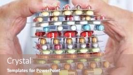  Presentation with colorful hands - Colorful slide set enhanced with hands-of-a-doctor-hold backdrop and a coral colored foreground