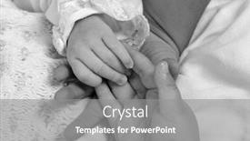  Presentation with caring hands - Slides with hands of a newborn little girl and her two sisters family love caring background and a gray colored foreground