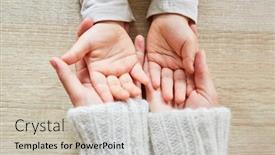  Presentation with love mother - Cool new slide deck with hands-of-a-toddler backdrop and a soft green colored foreground