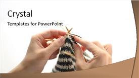  Presentation with knitting - Colorful slide deck enhanced with hands of a woman knitting backdrop and a white colored foreground