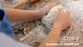  Presentation with cookies christmas - Theme with hands-of-a-young-caucasian background and a coral colored foreground