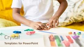  Presentation with paper making - Slide set enhanced with hands-of-african-or-mixed background and a lemonade colored foreground