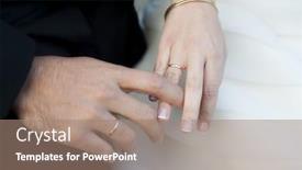  Presentation with soft colors - Colorful theme enhanced with hands-of-bride-and-fiance backdrop and a coral colored foreground