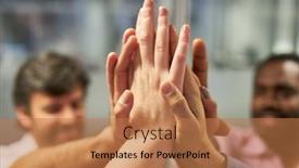  Presentation with motivation - PPT theme having hands-of-business-people-form background and a coral colored foreground