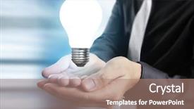  Presentation with hands holding - Slides featuring hands of business person holding background and a coral colored foreground