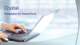  Presentation with education on computer black hands - Amazing slide set having hands of business woman typing backdrop and a sky blue colored foreground