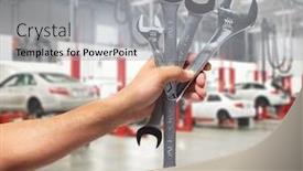  Presentation with mechanic repair - Amazing presentation having hands-of-car-mechanic and a  colored foreground
