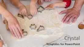  Presentation with baking cookies - Slides featuring hands-of-caucasian-family-baking background and a lemonade colored foreground