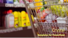  Presentation with food market - PPT theme featuring hands-of-caucasian-female-holding background and a tawny brown colored foreground
