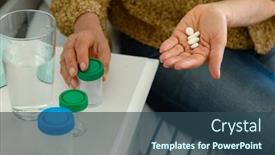  Presentation with lifestyle - PPT theme consisting of hands-of-caucasian-senior-woman background and a  colored foreground