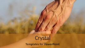  Presentation with wheat - Presentation design featuring hands of child and father background and a gold colored foreground