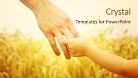  Presentation with wheat - Cool new presentation design with hands of child and father backdrop and a cream colored foreground