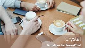  Presentation with college - Presentation theme with hands-of-college-friends background and a coral colored foreground