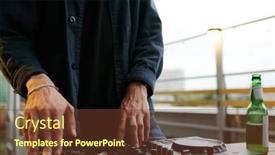  Presentation with black hands - Presentation theme featuring hands-of-deejay-in-black background and a  colored foreground