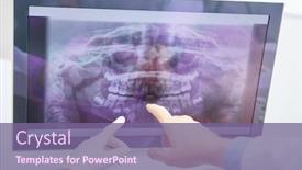  Presentation with diagnostics - Beautiful presentation theme featuring hands-of-dentists-point backdrop and a violet colored foreground