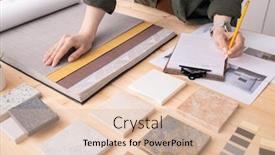  Presentation with interior designer - Slide deck having hands-of-female-interior-designer background and a lemonade colored foreground