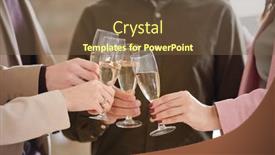  Presentation with partnership - Slide deck featuring hands-of-four-young-colleagues background and a tawny brown colored foreground