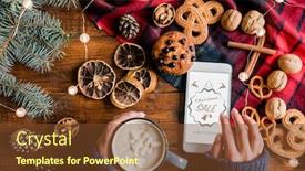  Presentation with scrolling - Cool new theme with online shop during christmas sale backdrop and a tawny brown colored foreground