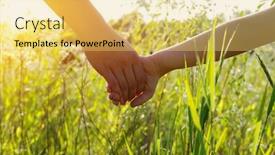  Presentation with hands holding - PPT layouts with hands-of-holding-each background and a yellow colored foreground
