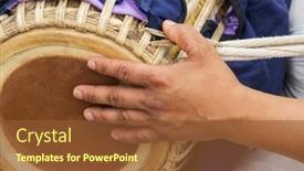  Presentation with drum - Slides consisting of hands-of-indian-man-playing background and a tawny brown colored foreground