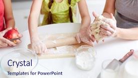  Presentation with helping hands - Slide deck consisting of hands of little girl helping background and a sky blue colored foreground