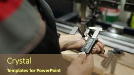  Presentation with electronic engineer - PPT layouts with hands-of-male-engineer-measuring background and a tawny brown colored foreground