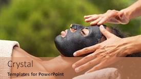  Presentation with therapeutic - Cool new presentation theme with hands-of-masseuse-applying-black backdrop and a coral colored foreground