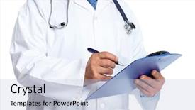  Presentation with healthcare - Slide deck having hands of medical doctor healthcare background and a lemonade colored foreground