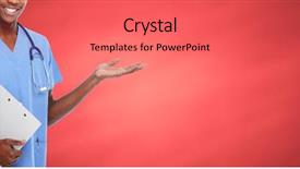  Presentation with medical - Slides consisting of hands of medical doctor man background and a coral colored foreground