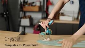  Presentation with teenage - PPT theme featuring hands-of-modern-teenage-guy background and a coral colored foreground