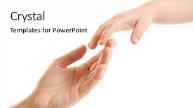  Presentation with mother and child health care - Beautiful theme featuring hands of mother and child backdrop and a white colored foreground