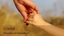  Presentation with couples holding hands - Beautiful theme featuring hands of mother and daughter backdrop and a gold colored foreground