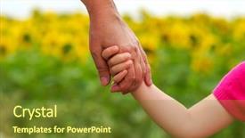  Presentation with daughter mother - Theme having helping others - hands of mother and daughter background and a tawny brown colored foreground