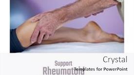  Presentation with arthritis - Presentation theme enhanced with hands-of-multiracial-doctor-massaging background and a white colored foreground