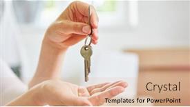  Presentation with ownership - PPT layouts with hands-of-new-owner-hold background and a lemonade colored foreground