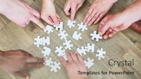  Presentation with occupational therapy - PPT theme with hands-of-people-with-many background and a mint green colored foreground