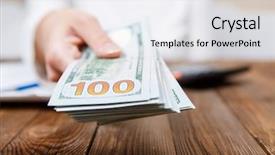  Presentation with medical robot hand and person - Beautiful PPT layouts featuring hands of person proposing money backdrop and a white colored foreground