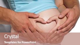  Presentation with heart hands - Amazing presentation having maternal health care - hands of pregnant woman backdrop and a coral colored foreground