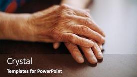  Presentation with home - Cool new theme with hands-of-real-senior-woman backdrop and a tawny brown colored foreground