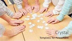  Presentation with seniors - Colorful presentation enhanced with hands-of-seniors backdrop and a lemonade colored foreground