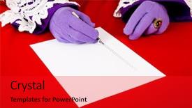  Presentation with sinterklaas - PPT layouts with hands of sinterklaas with empty check list isolated on white background focus on hand background and a red colored foreground
